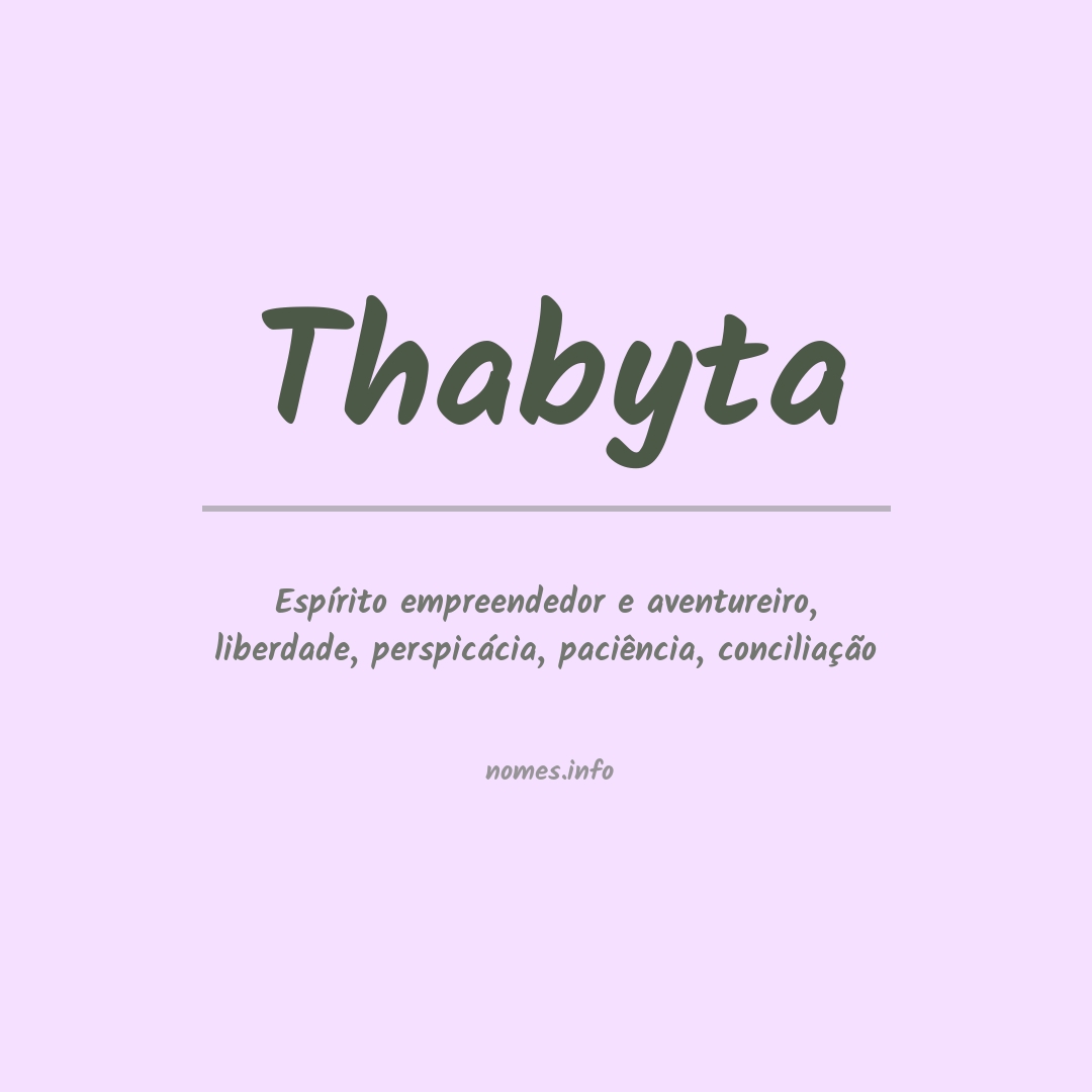 Significado do nome Thabyta