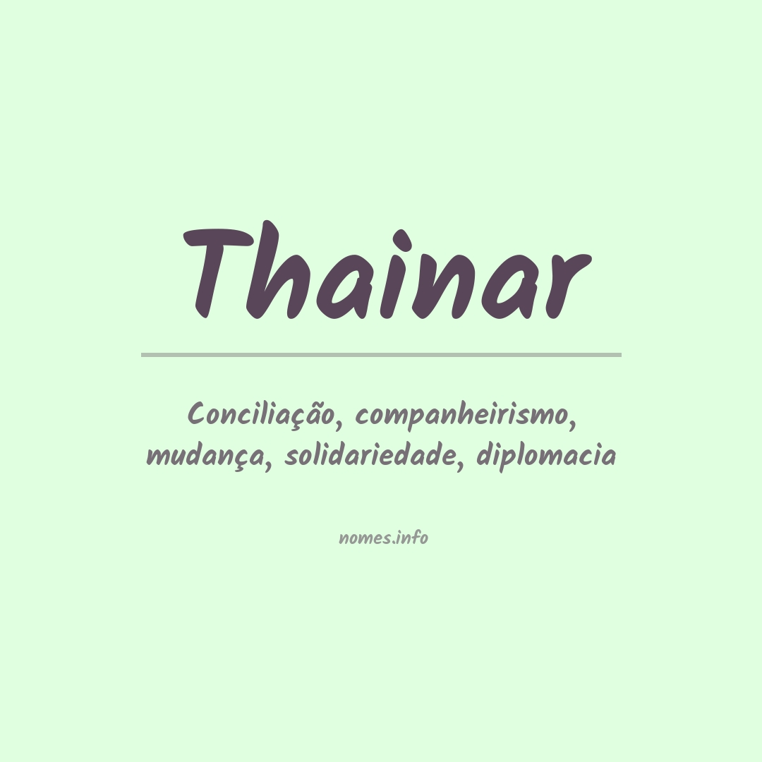Significado do nome Thainar