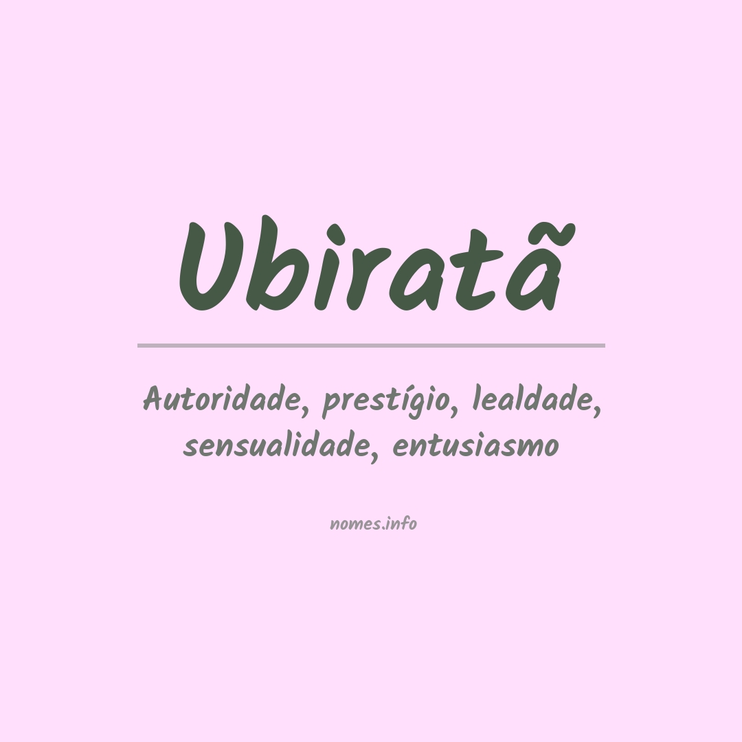 Significado do nome Ubiratã