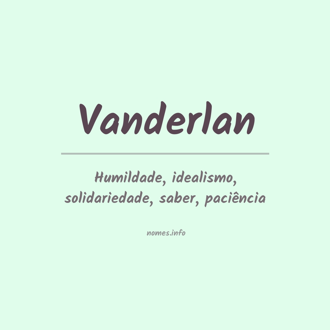 Significado Do Nome Vanderlan