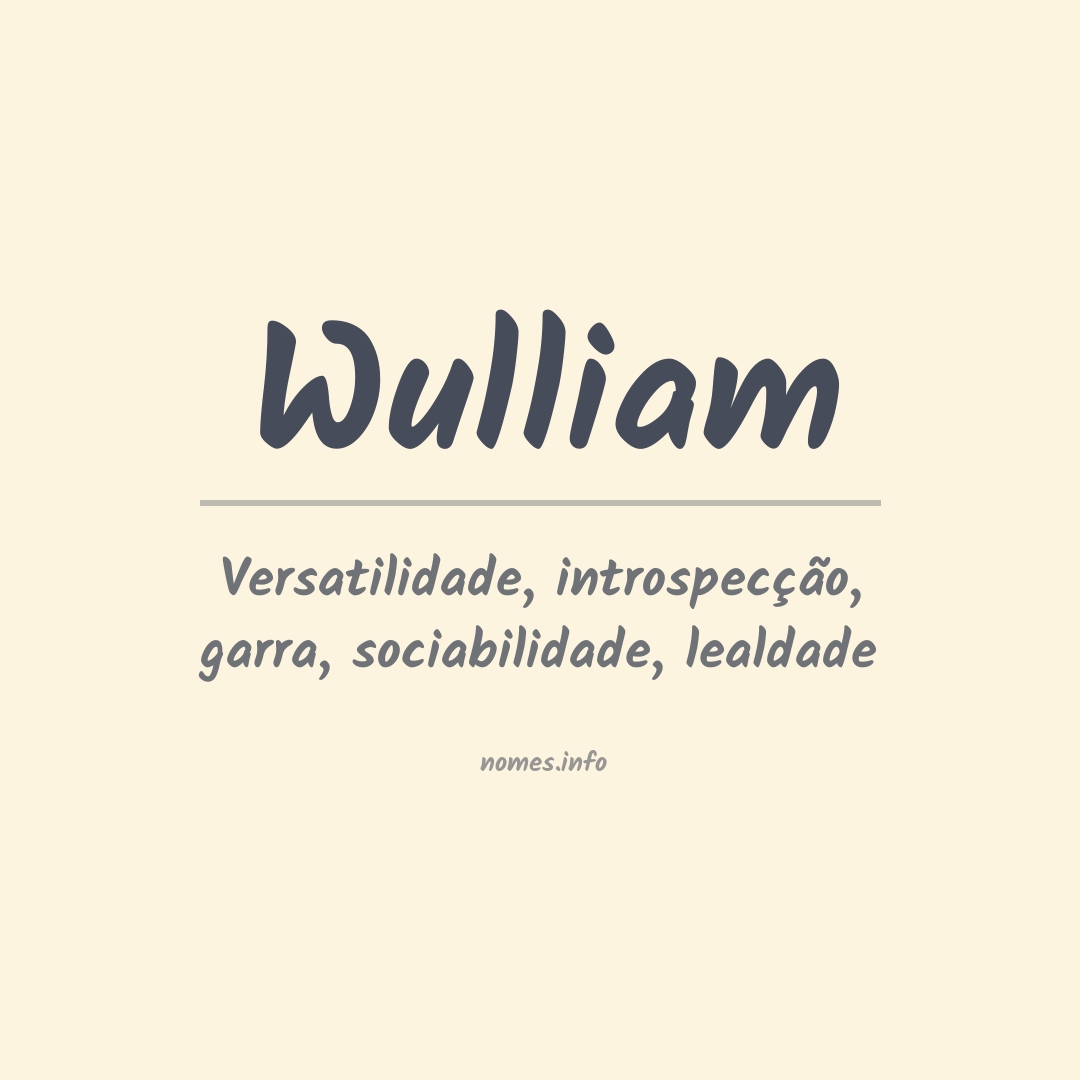 Significado do nome Wulliam