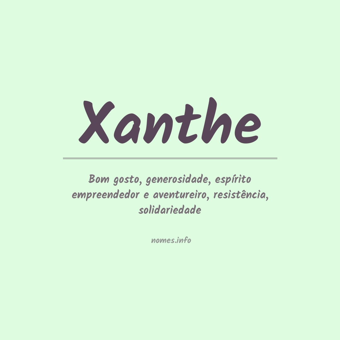 Significado do nome Xanthe