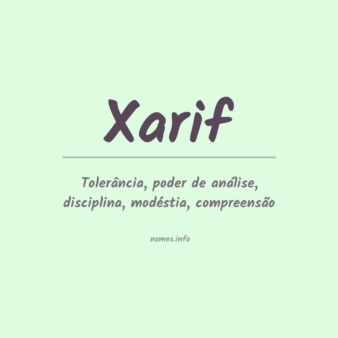 Significado do nome Xarif