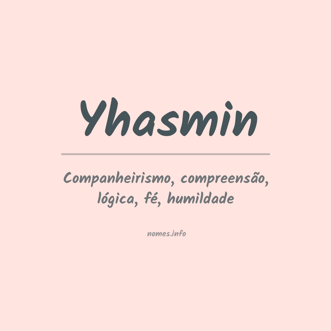 Significado do nome Yhasmin