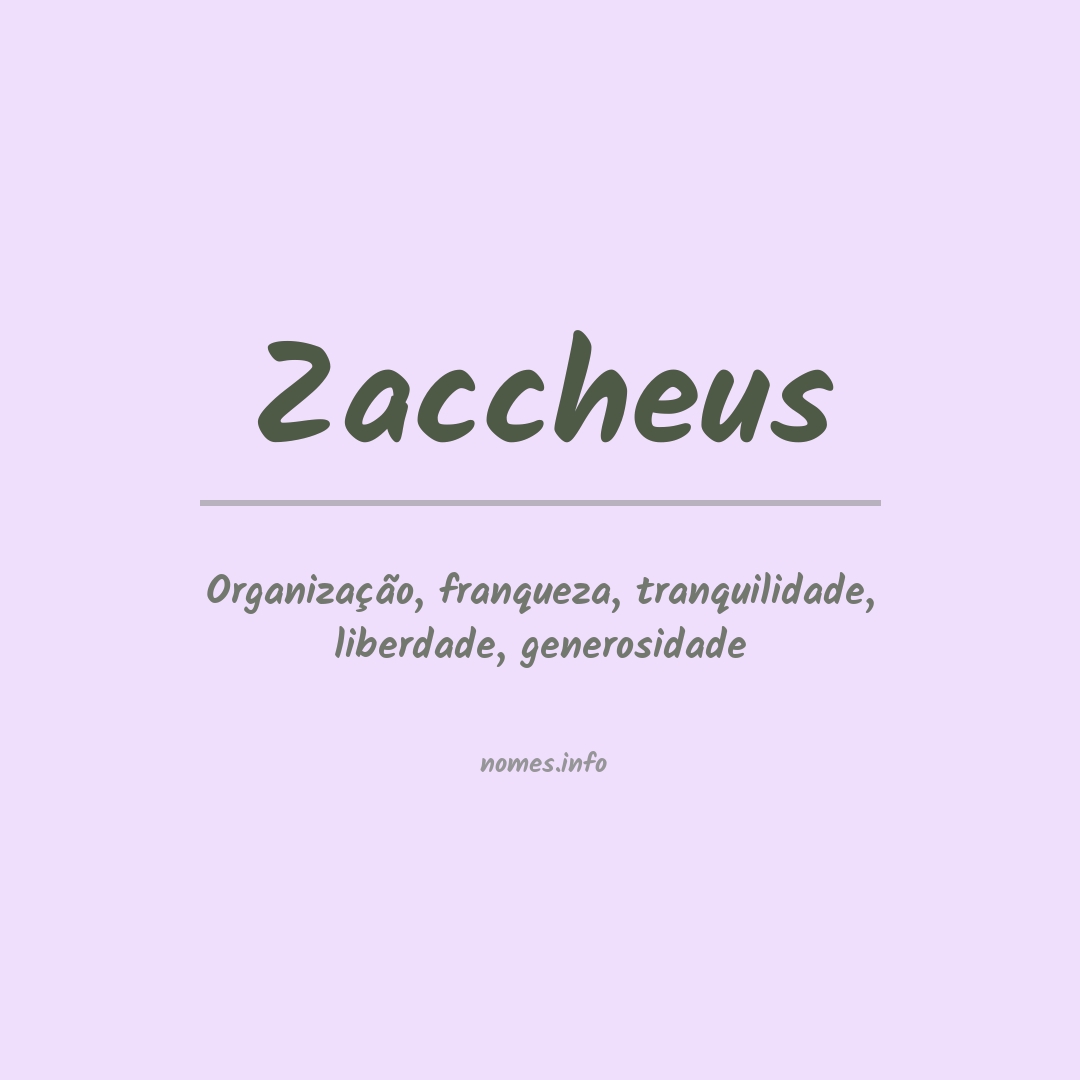 Significado do nome Zaccheus