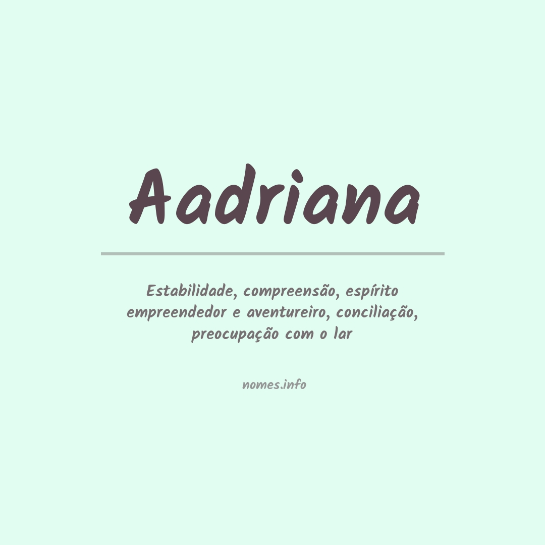 Significado do nome Aadriana