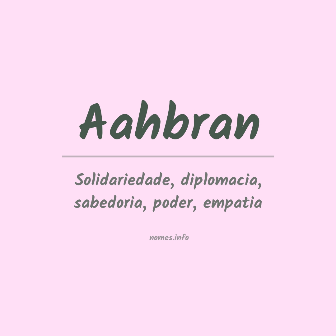 Significado do nome Aahbran