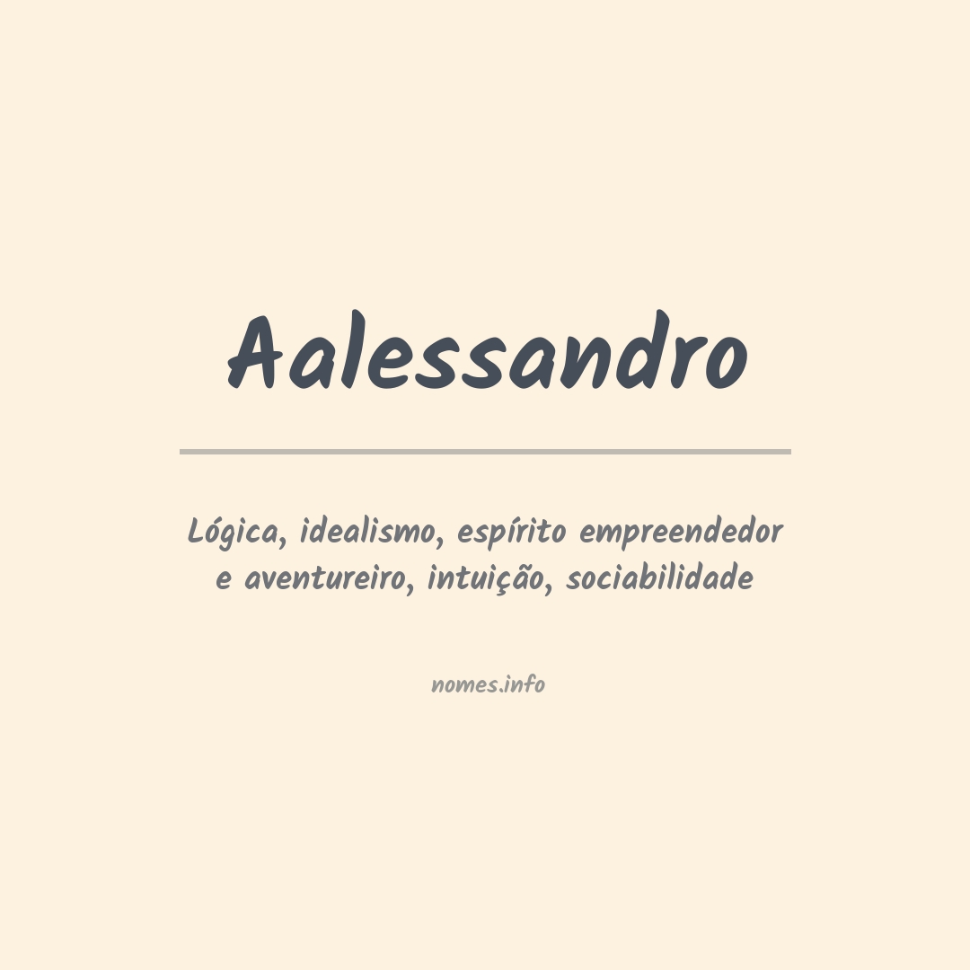 Significado do nome Aalessandro
