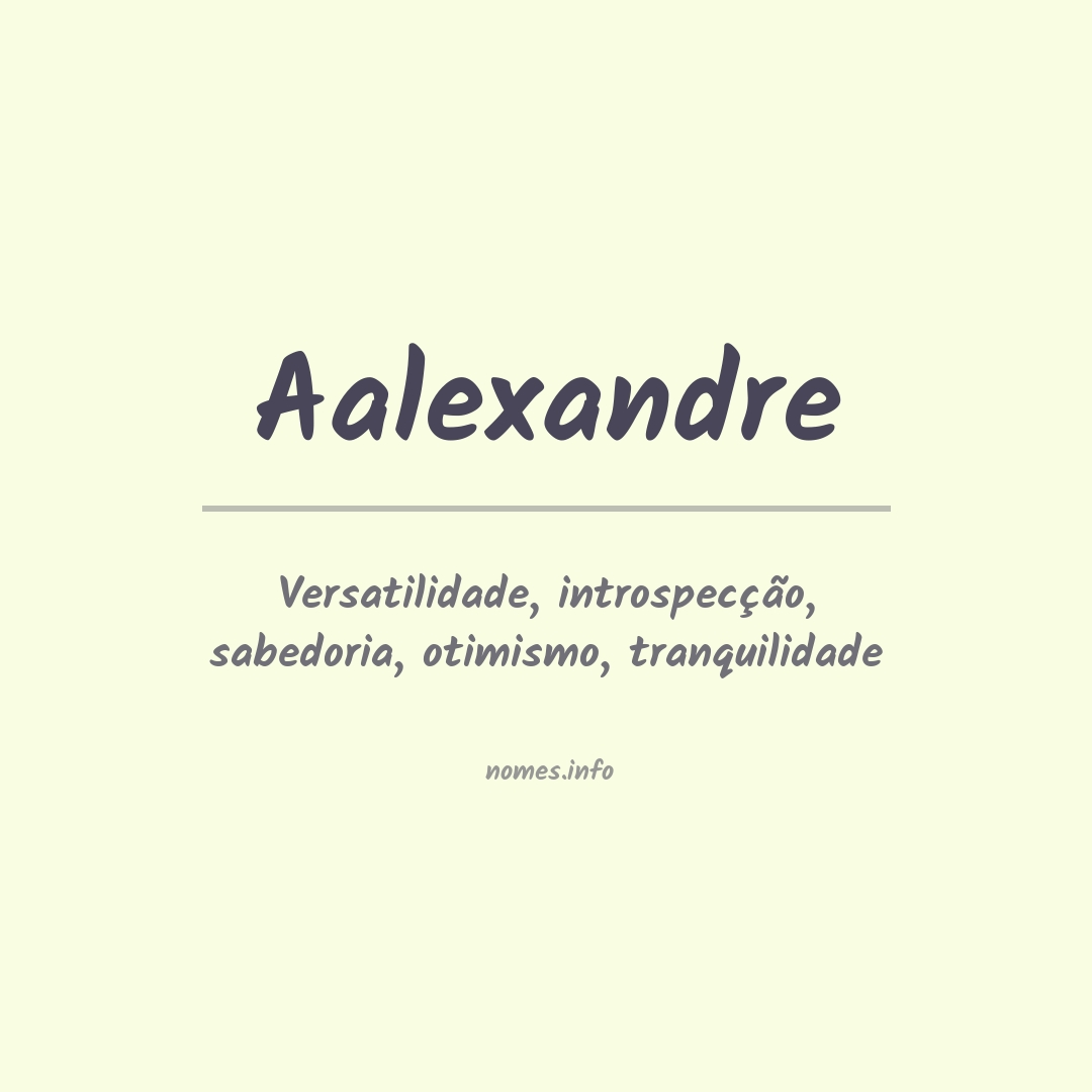 Significado do nome Aalexandre