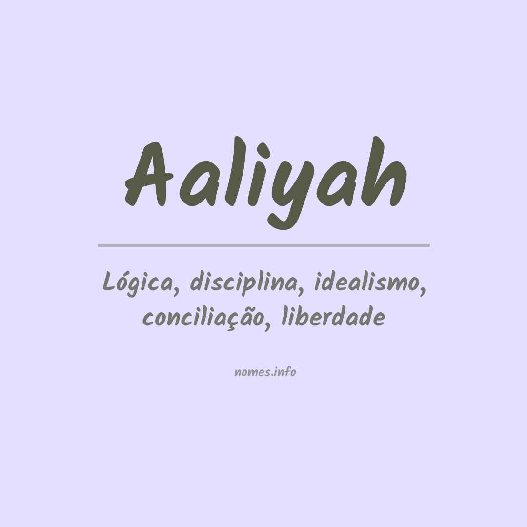 Significado do nome Aaliyah