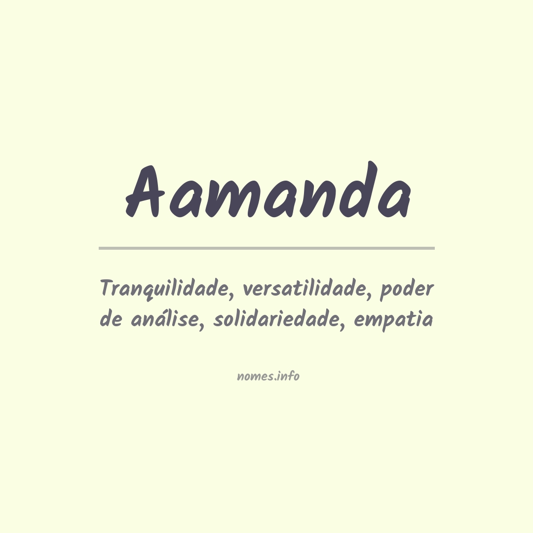 Significado do nome Aamanda