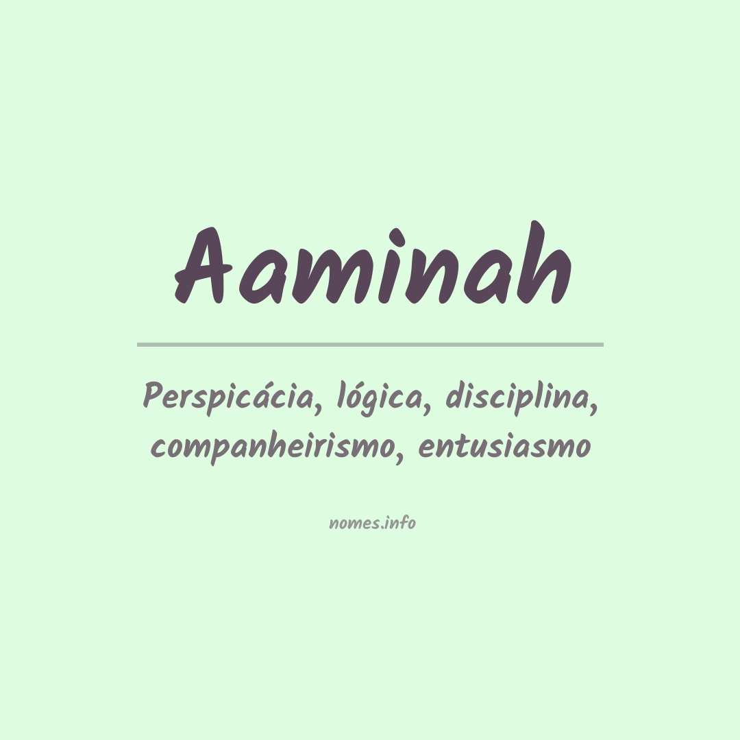 Significado do nome Aaminah