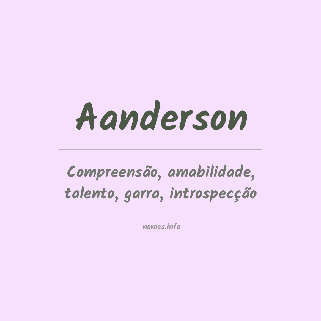 Significado do nome Aanderson