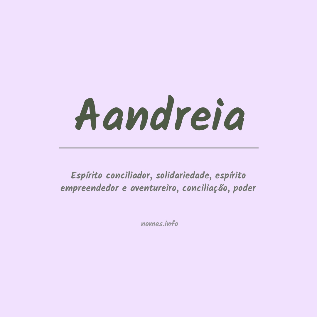 Significado do nome Aandreia