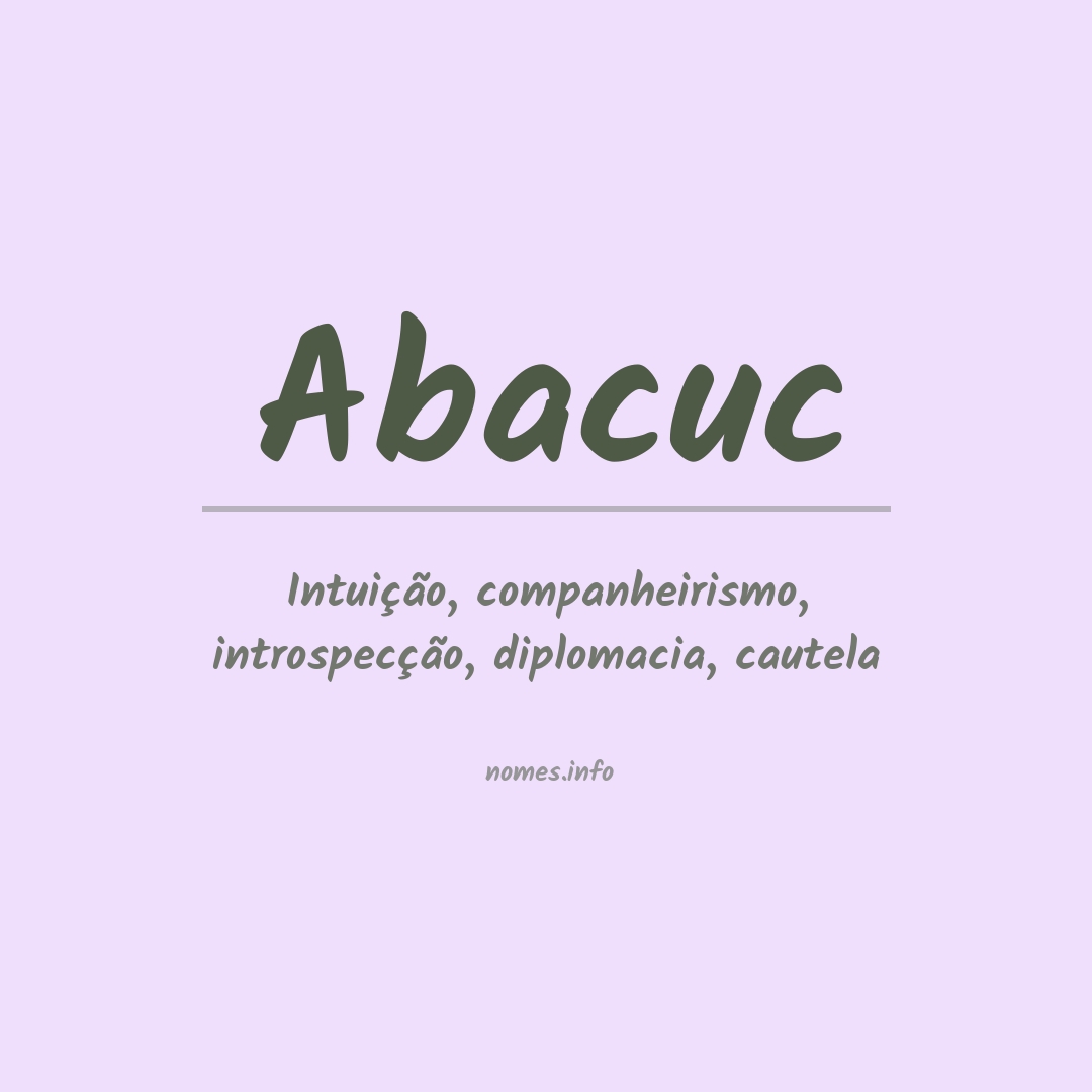 Significado do nome Abacuc
