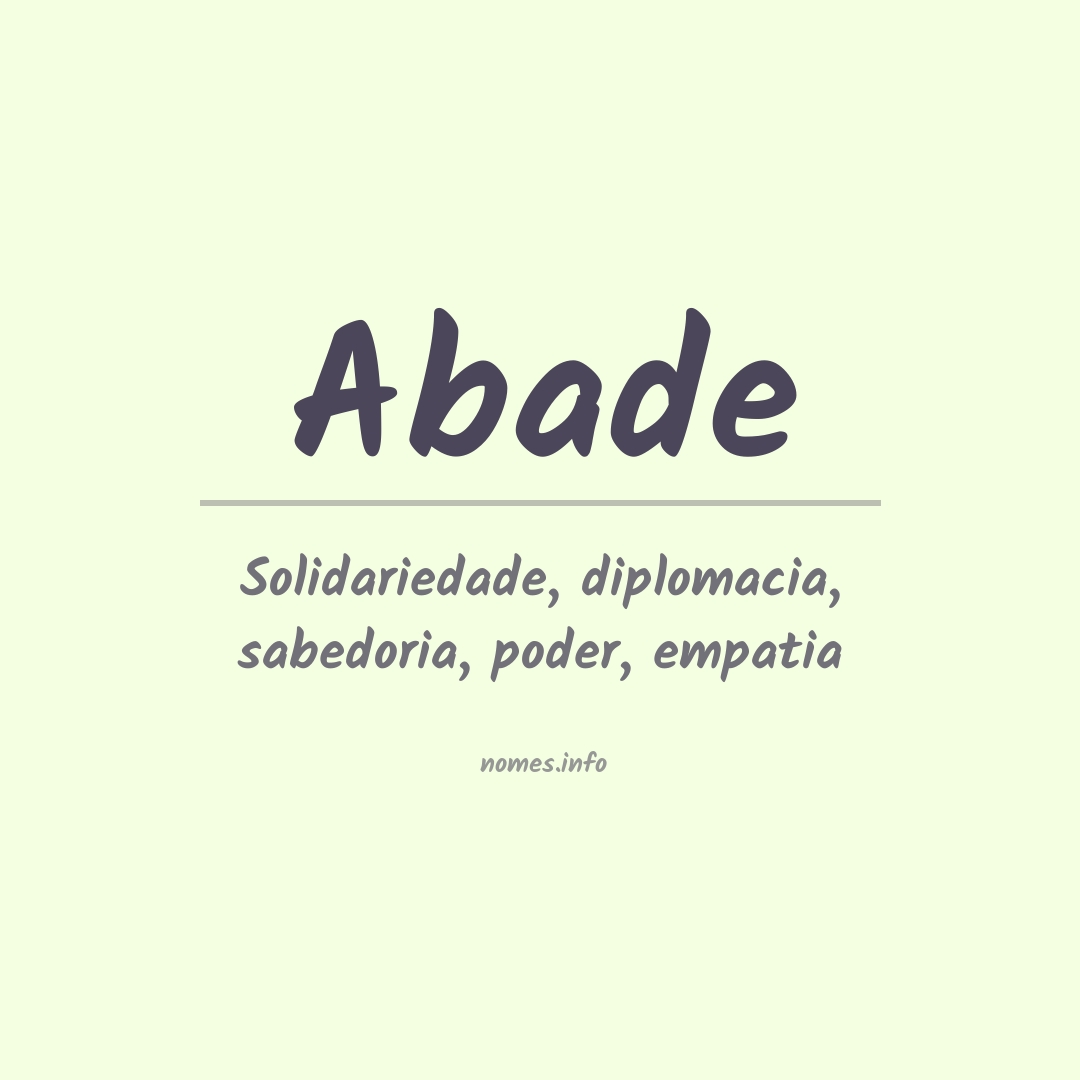 Significado do nome Abade