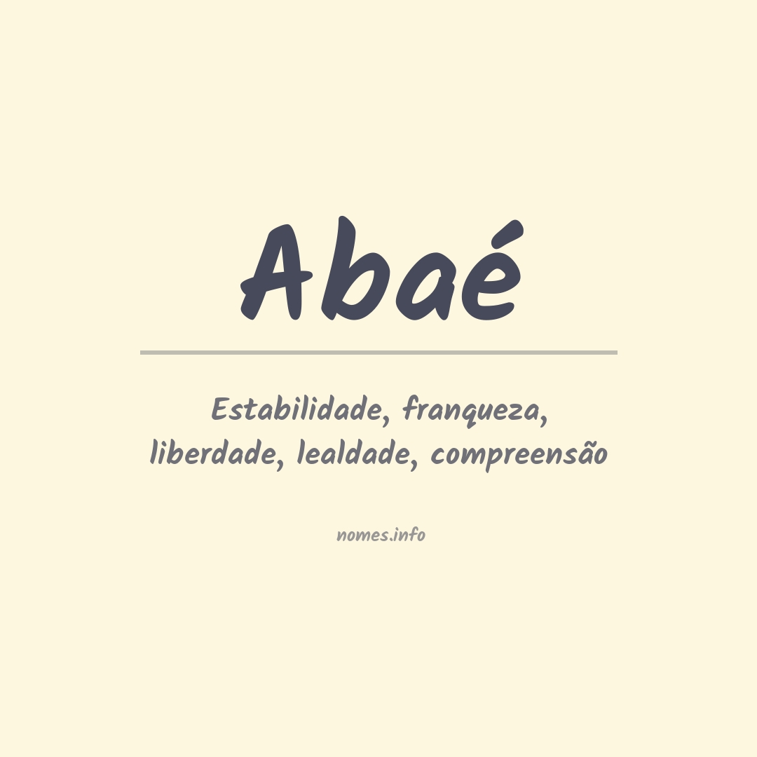 Significado do nome Abaé