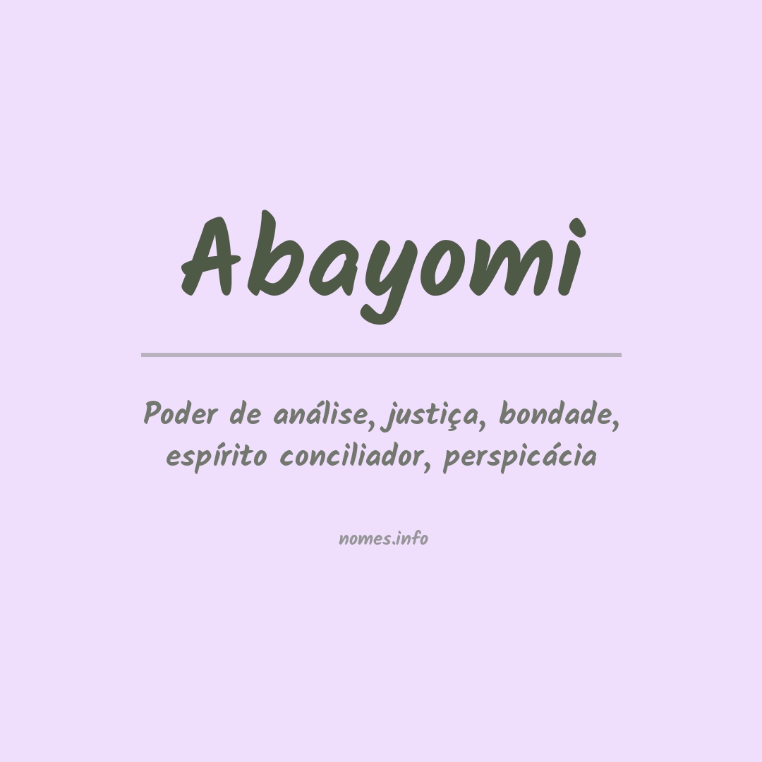 Significado do nome Abayomi