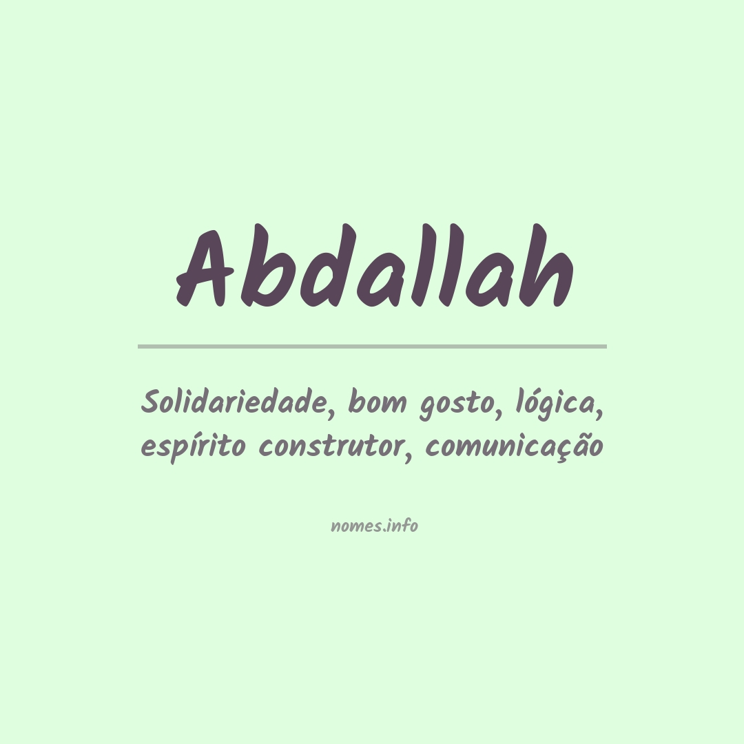 Significado do nome Abdallah