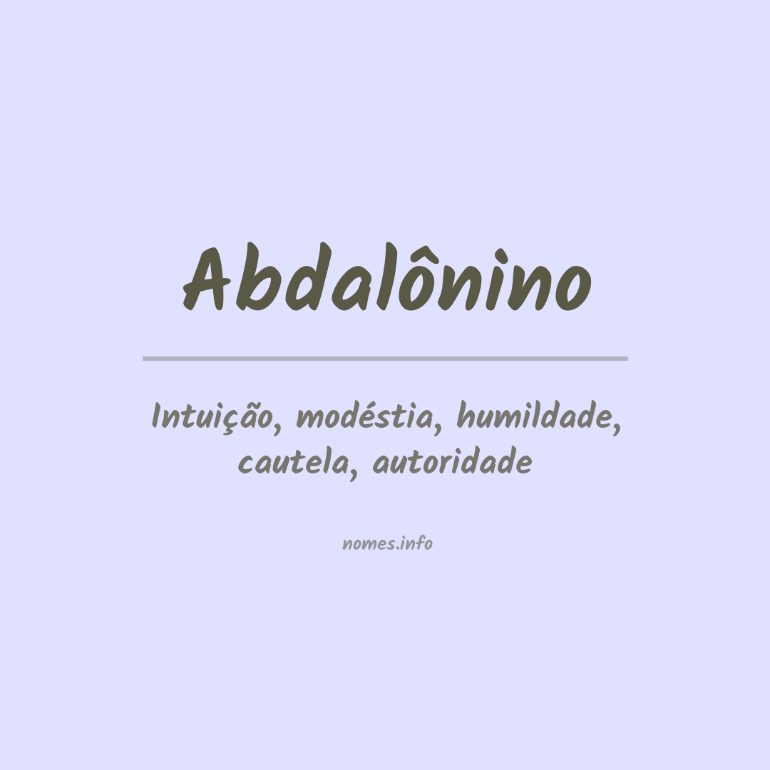 Significado do nome Abdalônino
