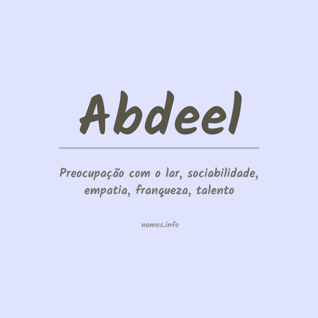 Significado do nome Abdeel