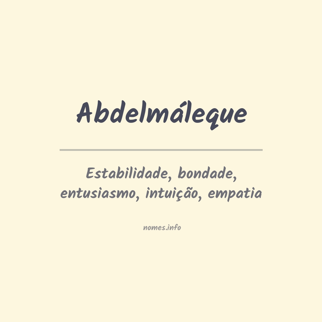 Significado do nome Abdelmáleque