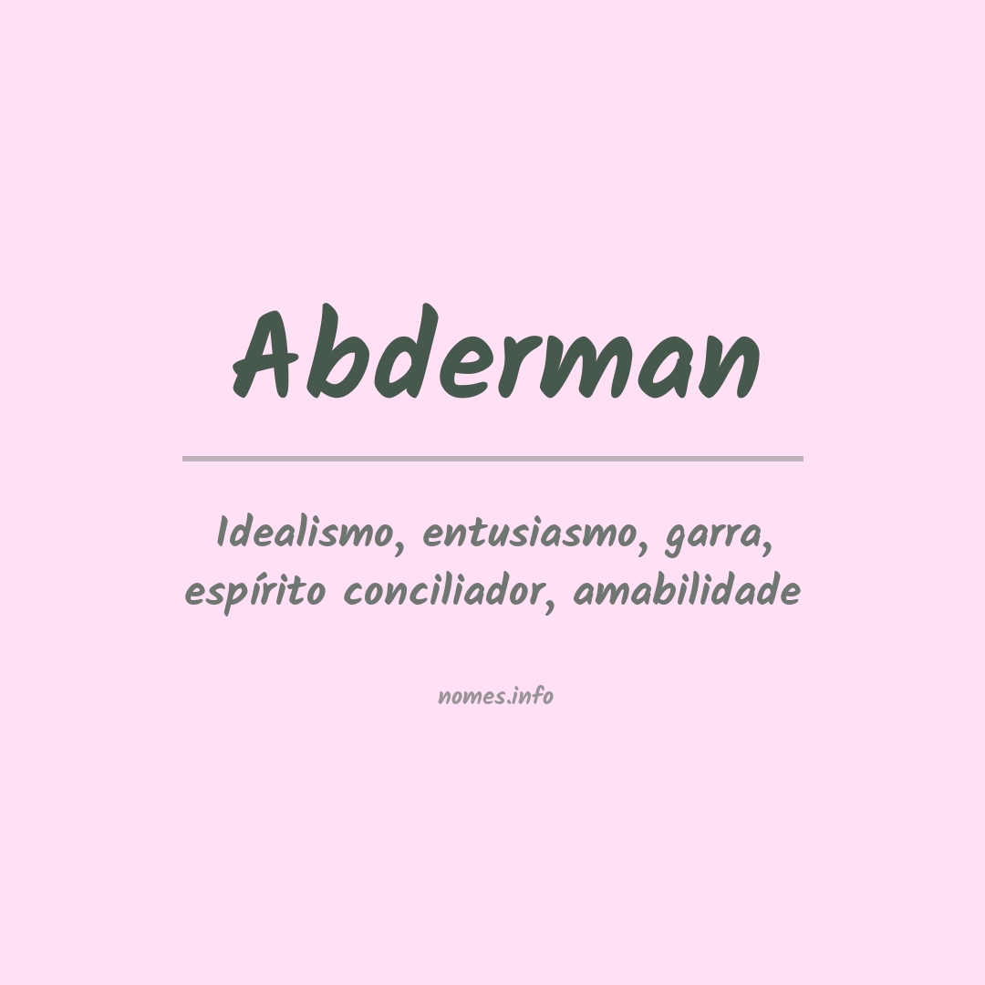 Significado do nome Abderman