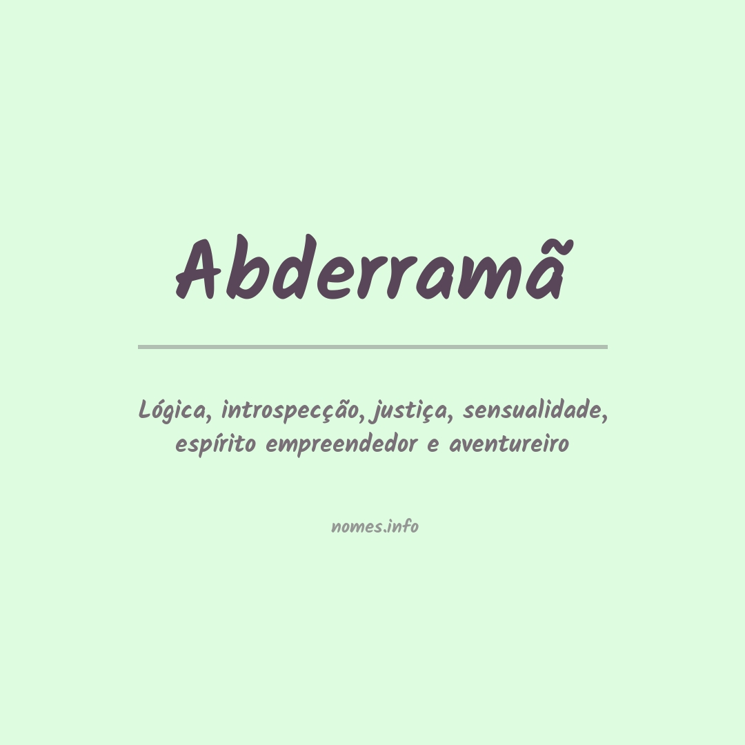 Significado do nome Abderramã