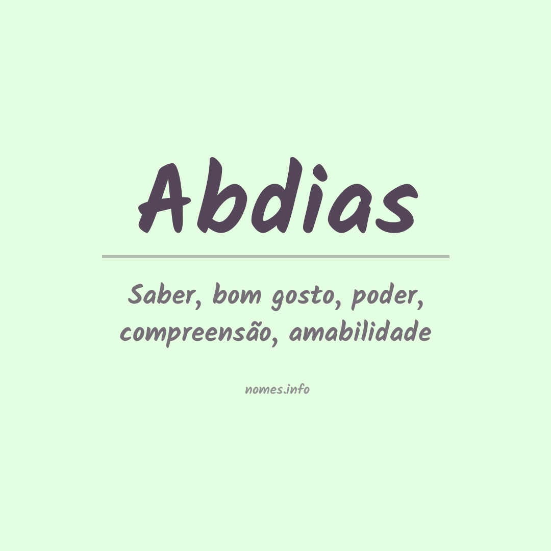 Significado do nome Abdias
