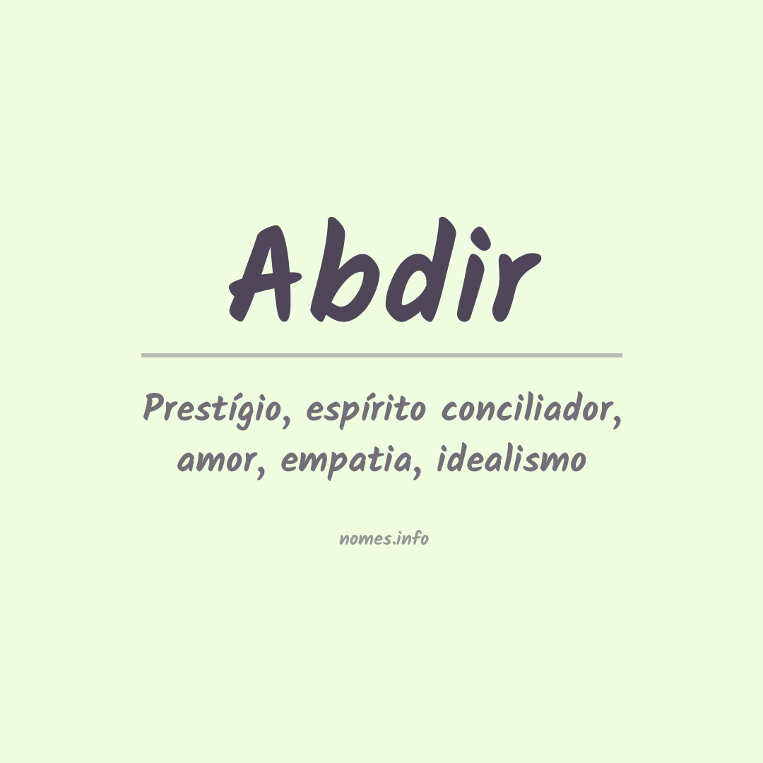 Significado do nome Abdir