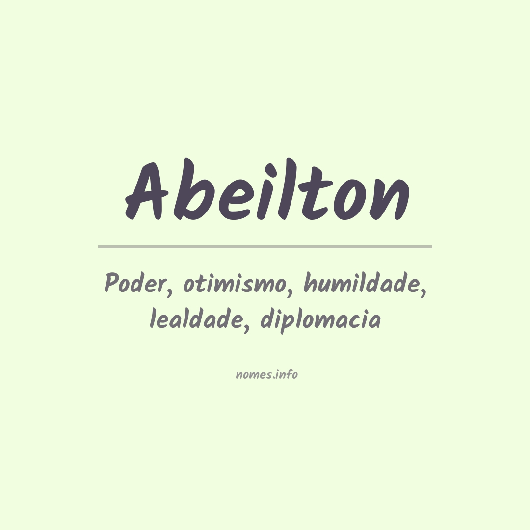 Significado do nome Abeilton