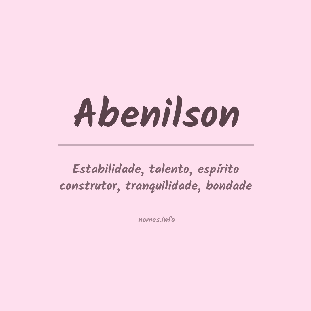 Significado do nome Abenilson