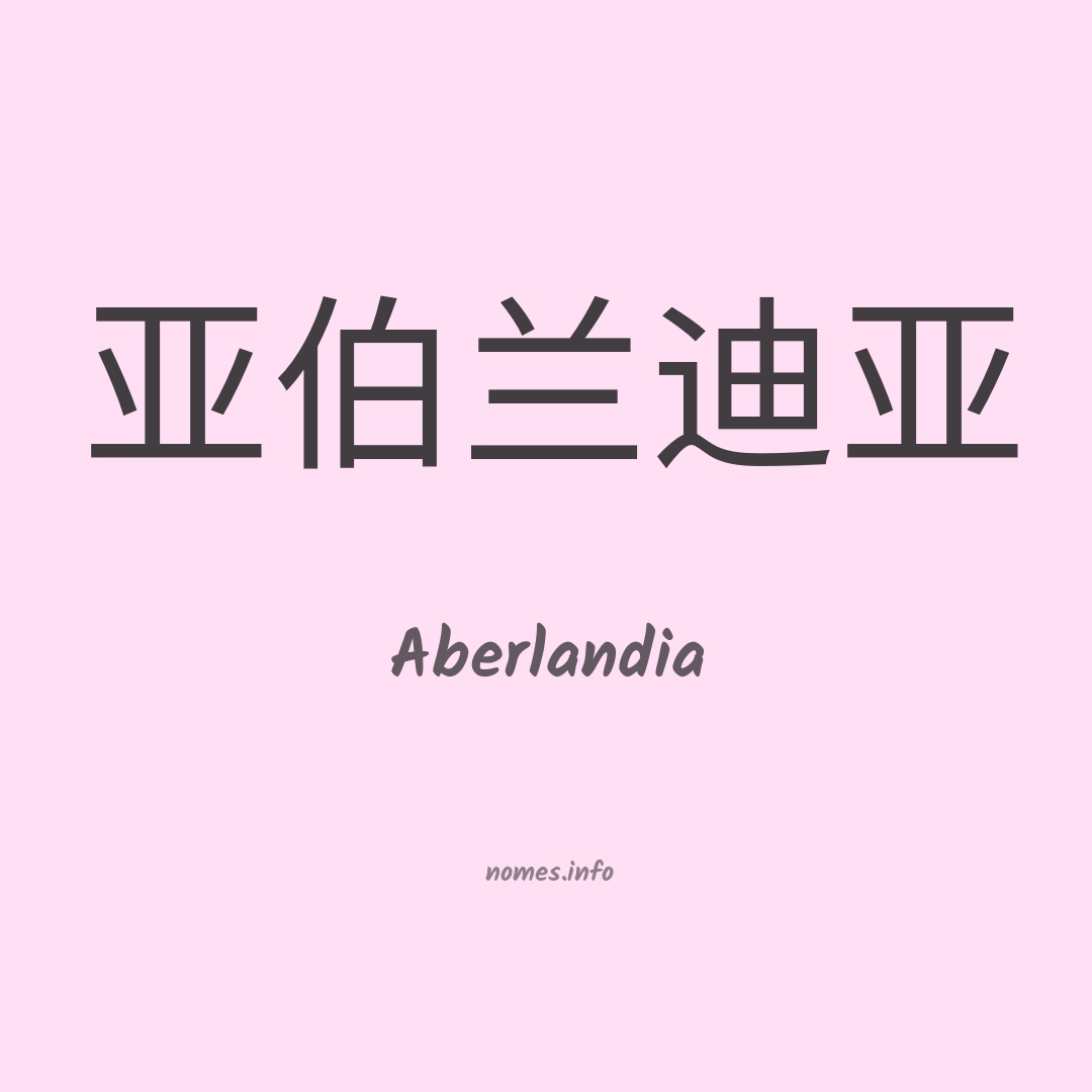 Aberlandia em chinês