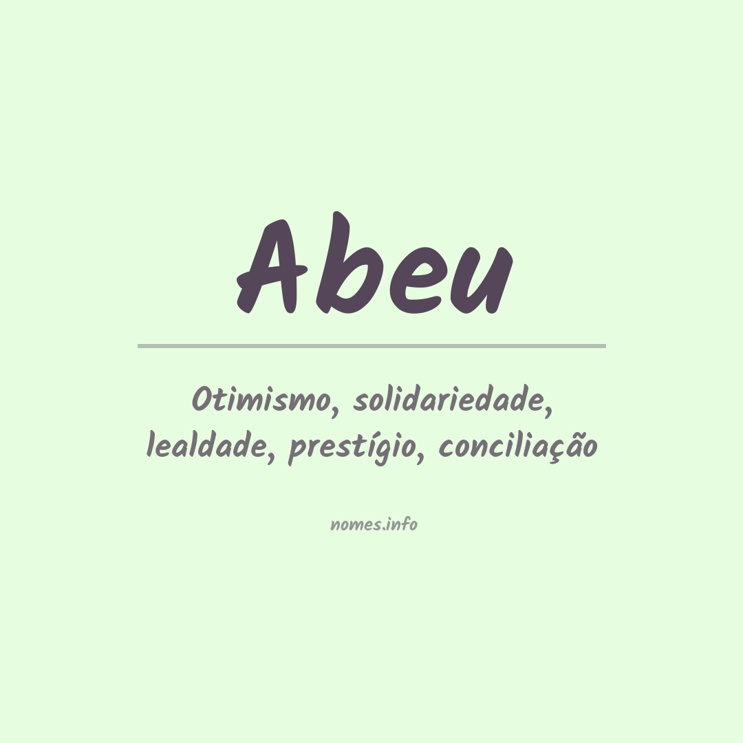 Significado do nome Abeu
