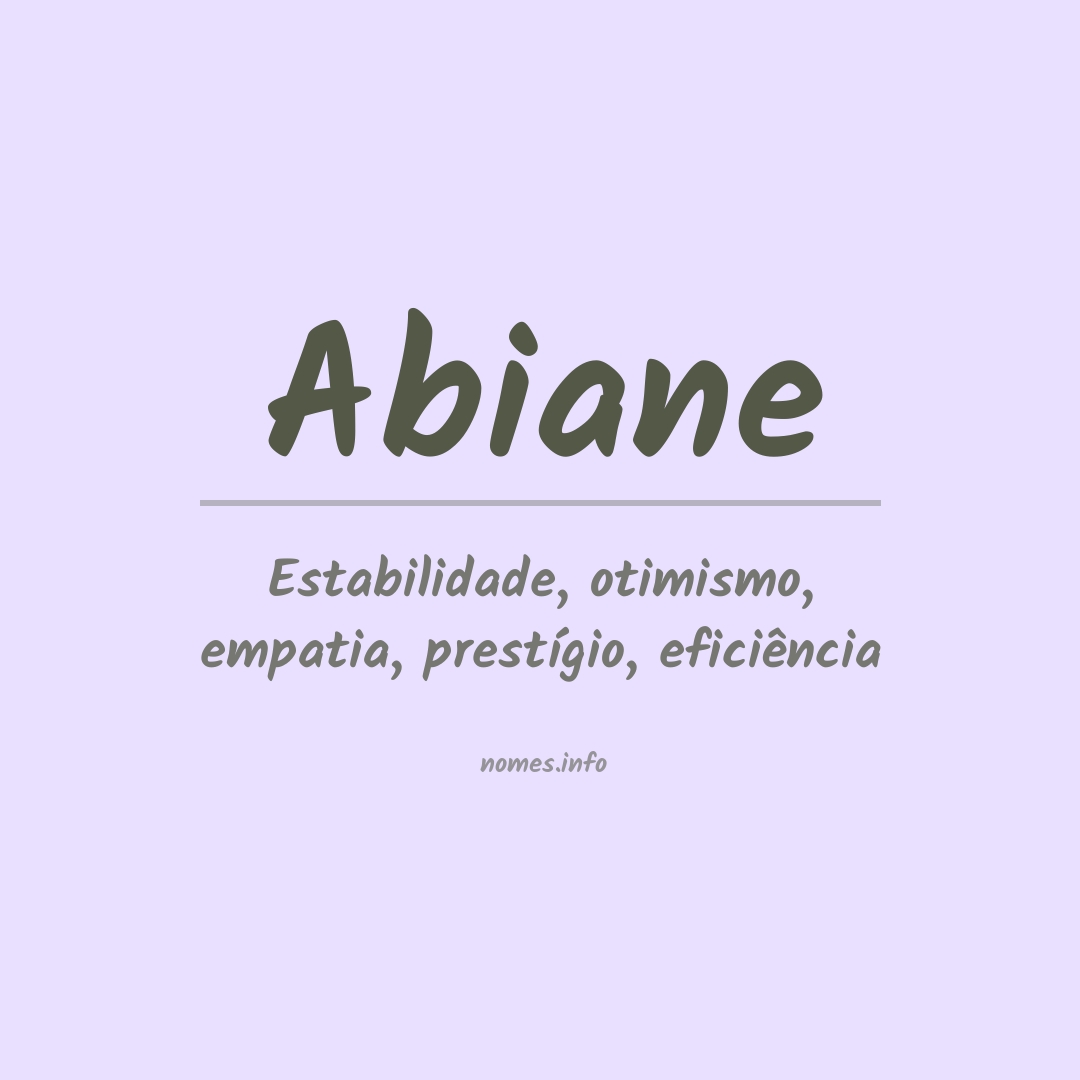 Significado do nome Abiane