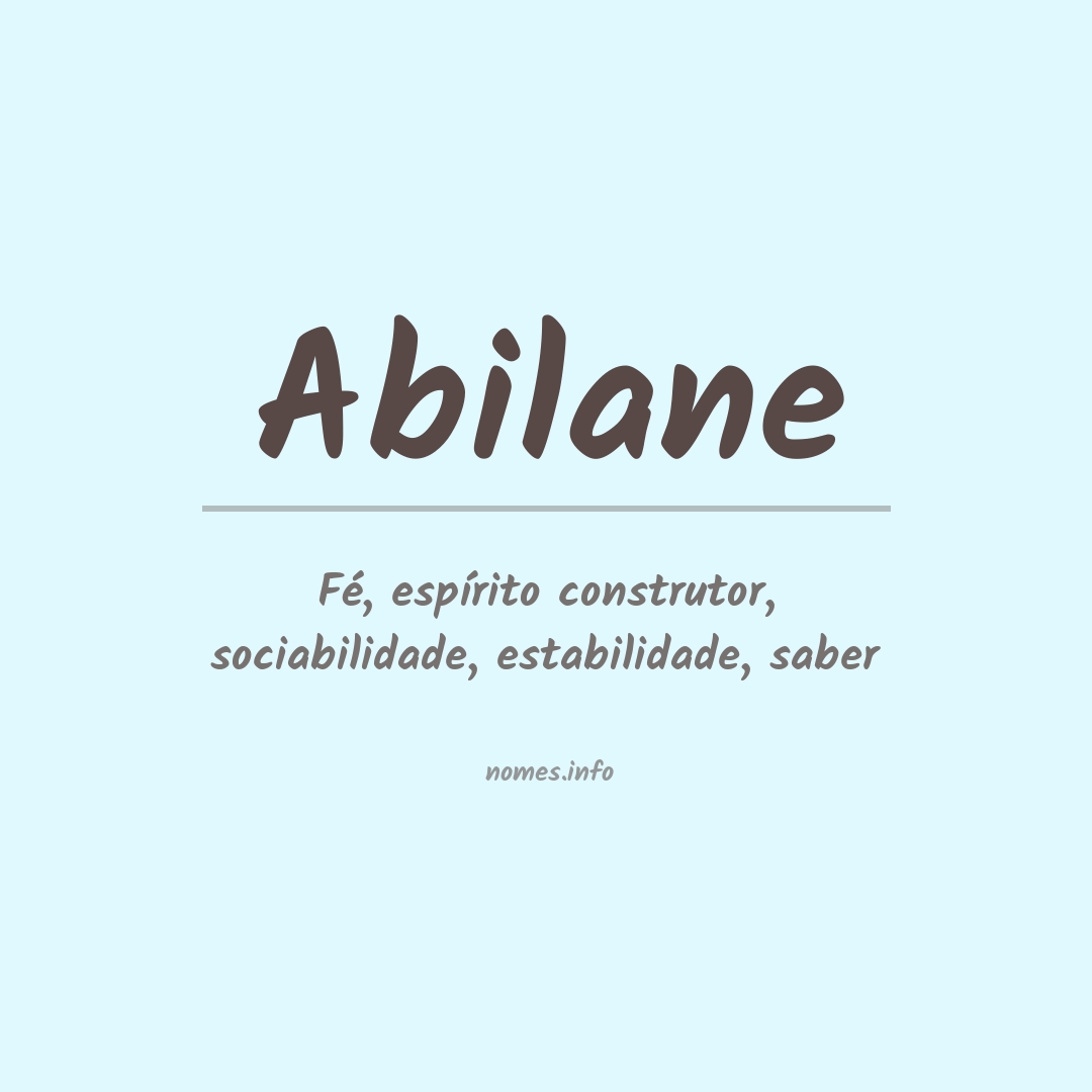 Significado do nome Abilane