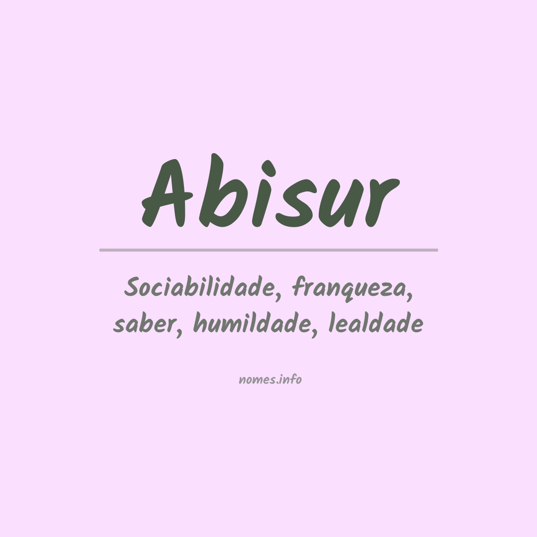 Significado do nome Abisur