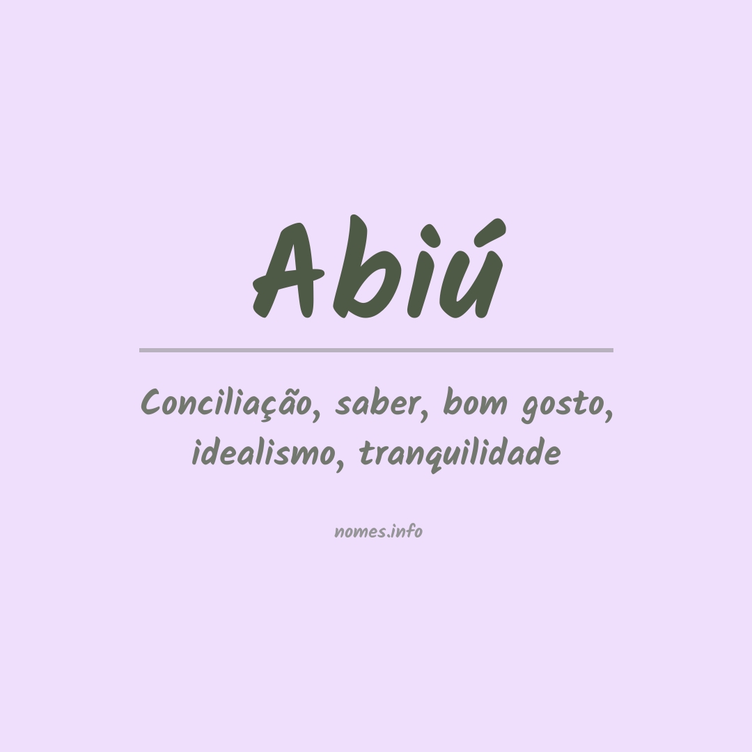 Significado do nome Abiú