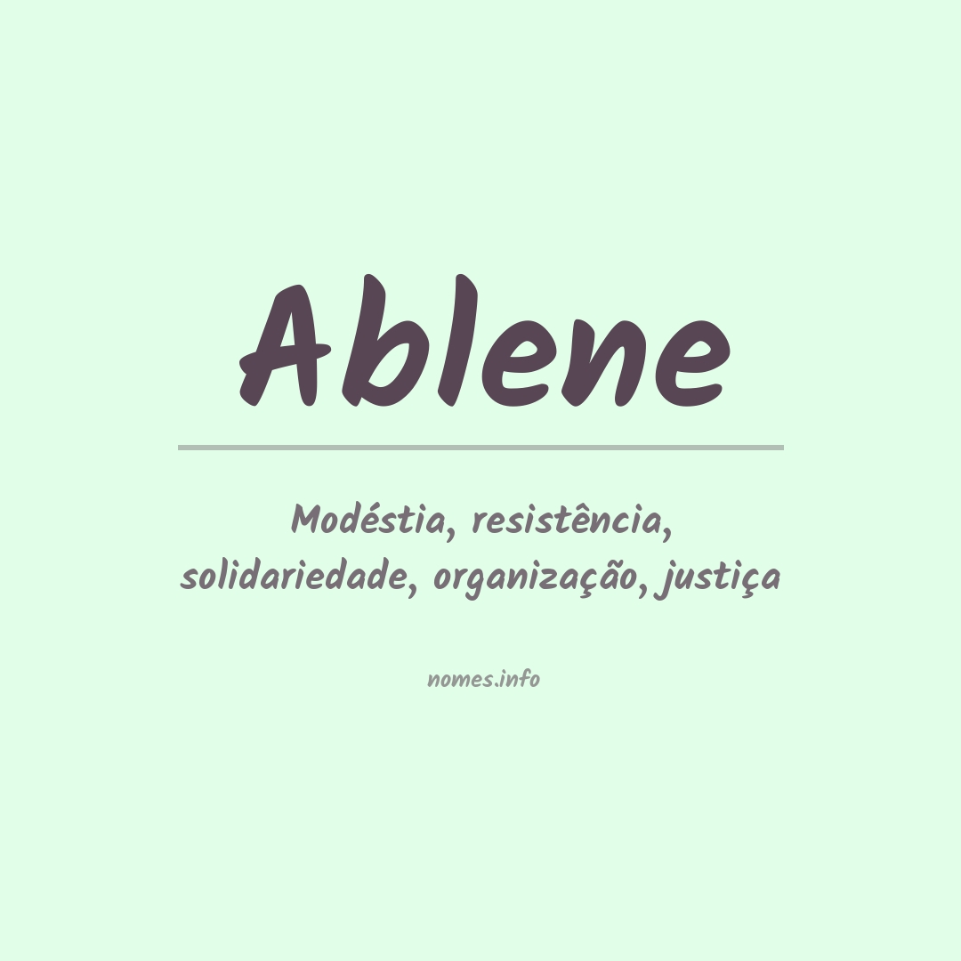 Significado do nome Ablene