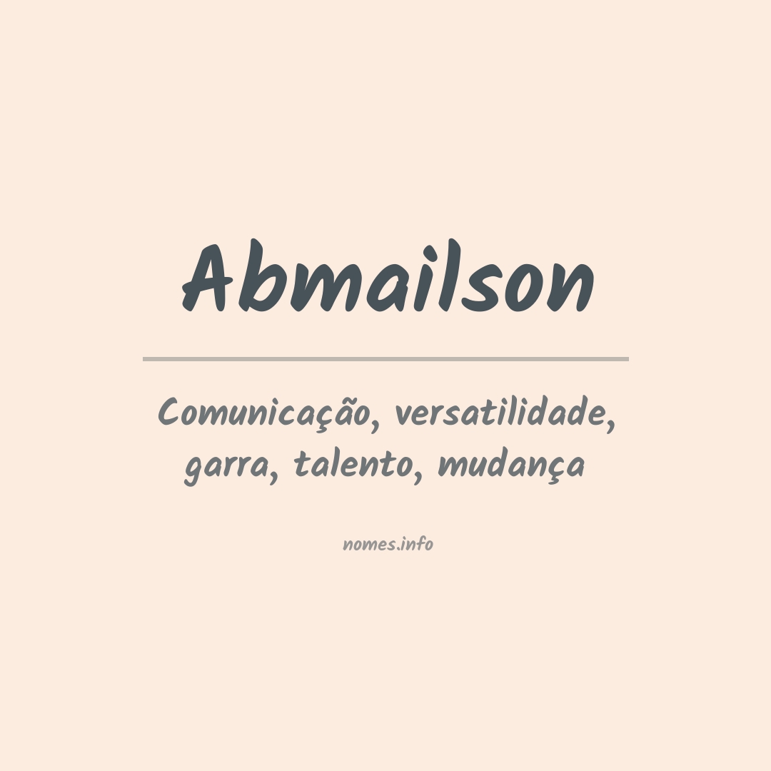 Significado do nome Abmailson