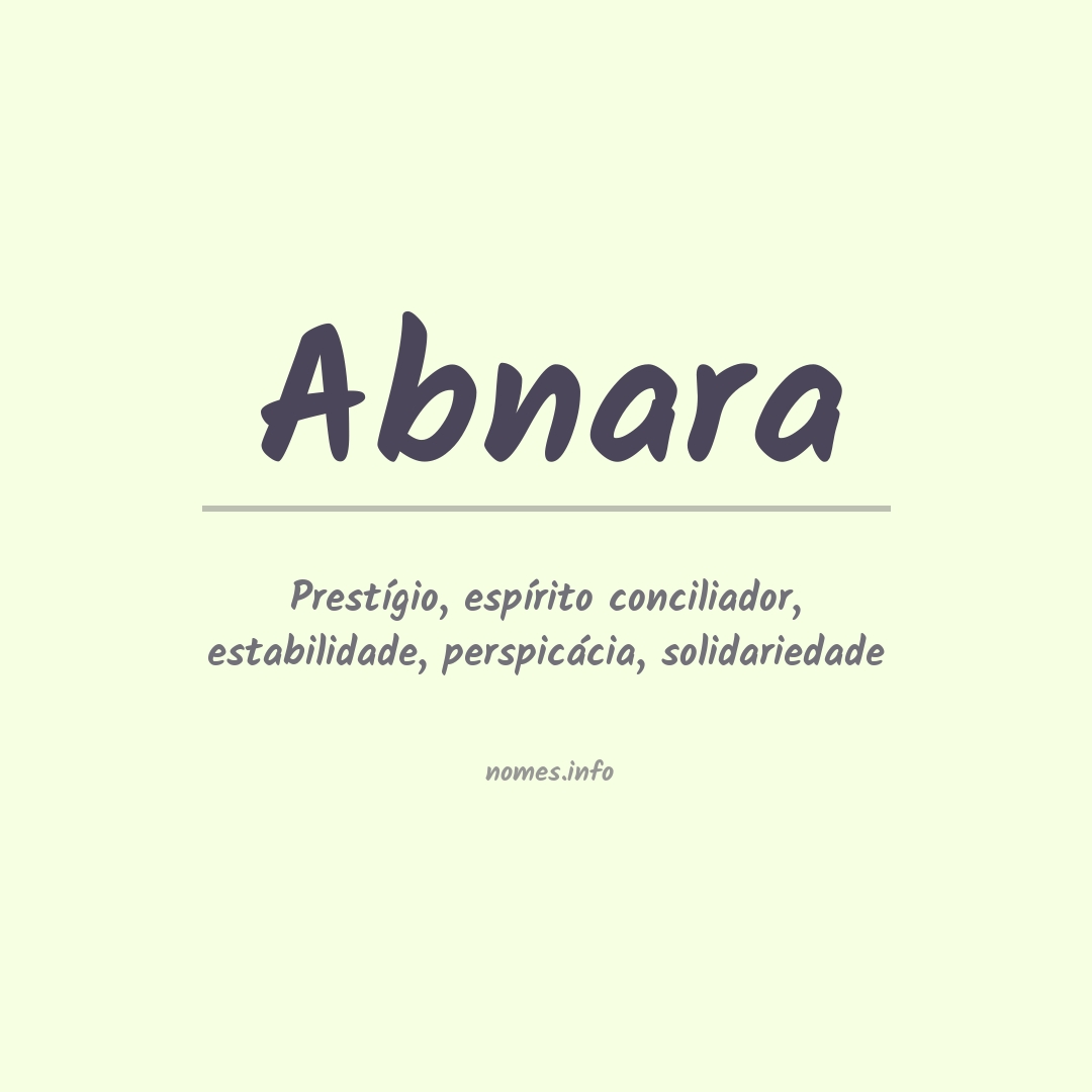 Significado do nome Abnara