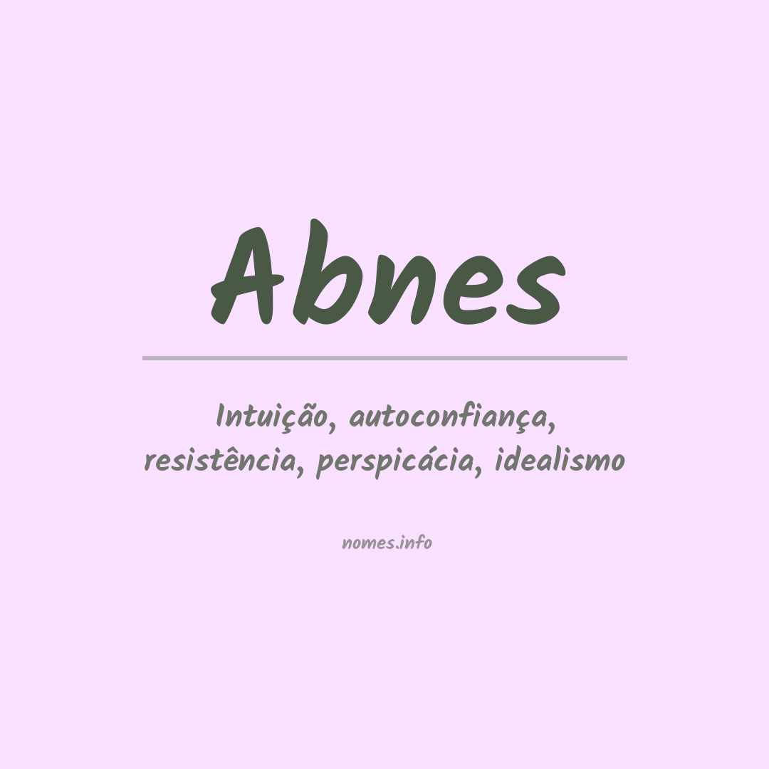 Significado do nome Abnes