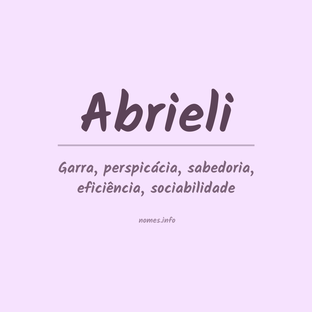 Significado do nome Abrieli