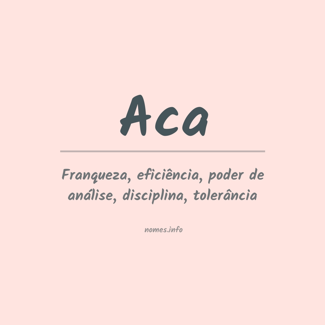 Significado do nome Aca