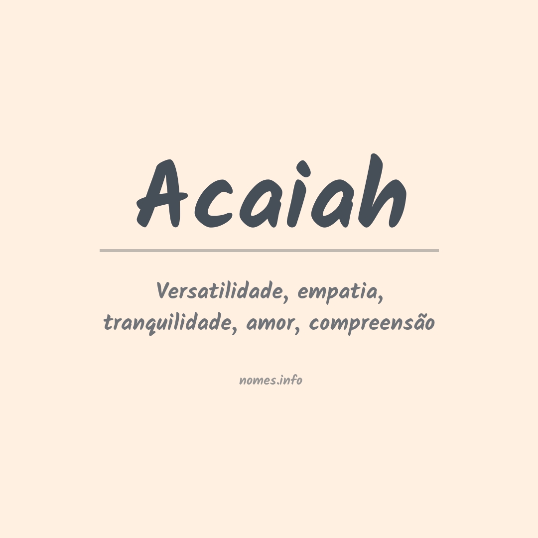 Significado do nome Acaiah