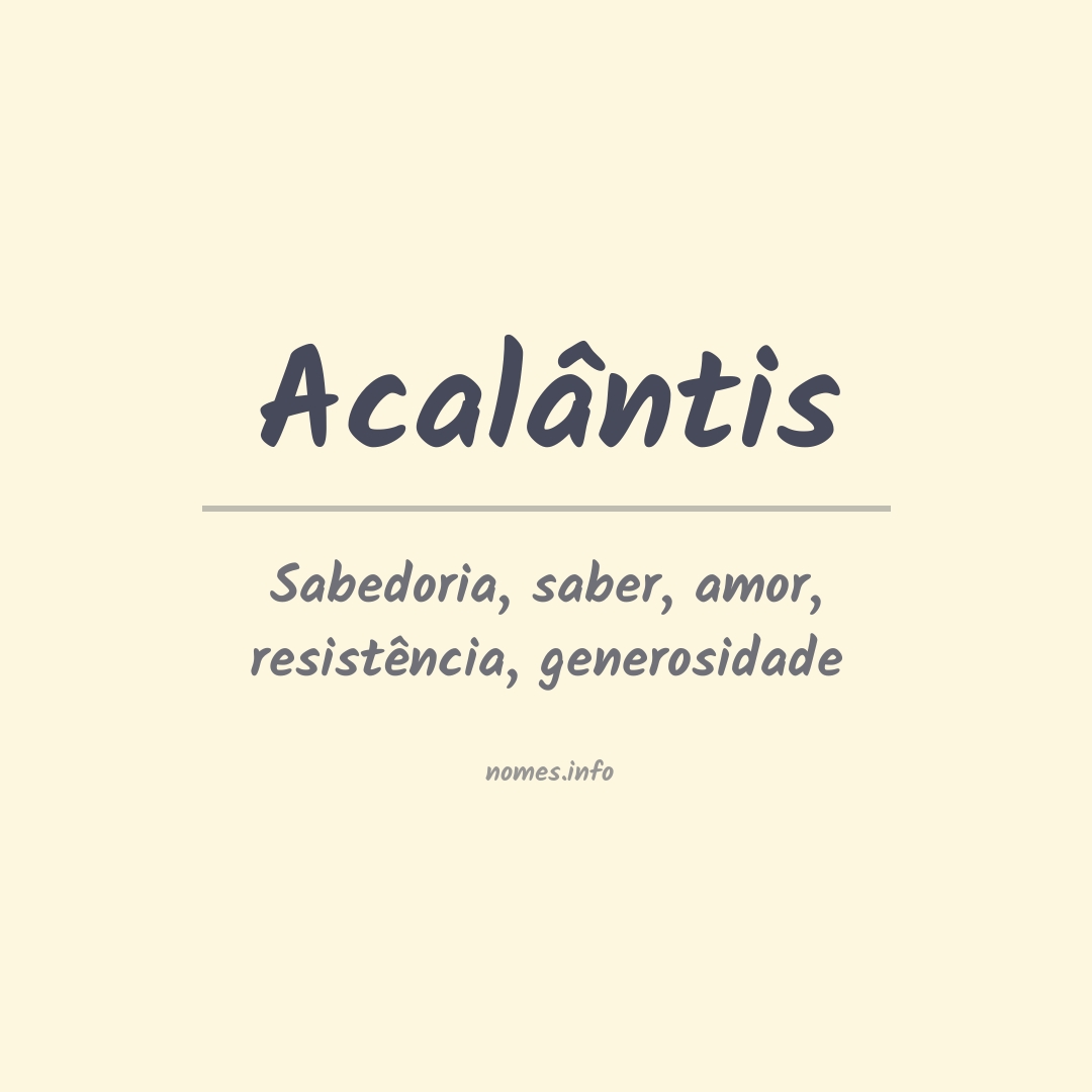 Significado do nome Acalântis