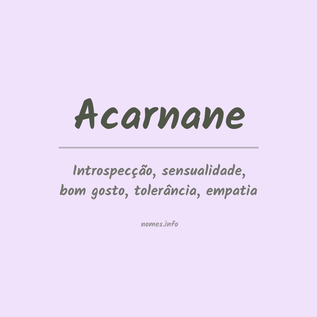 Significado do nome Acarnane