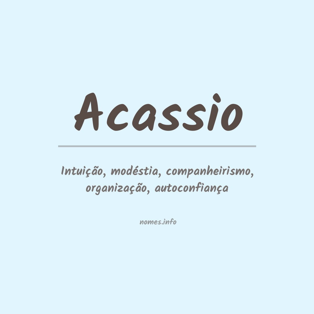 Significado do nome Acassio