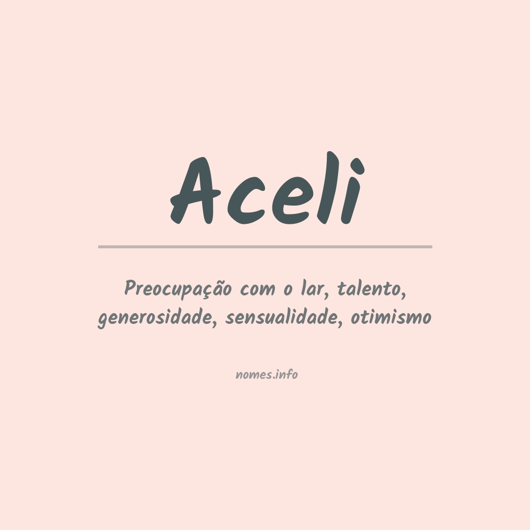 Significado do nome Aceli