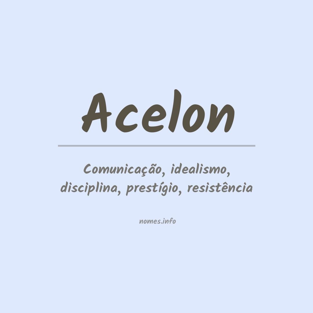 Significado do nome Acelon